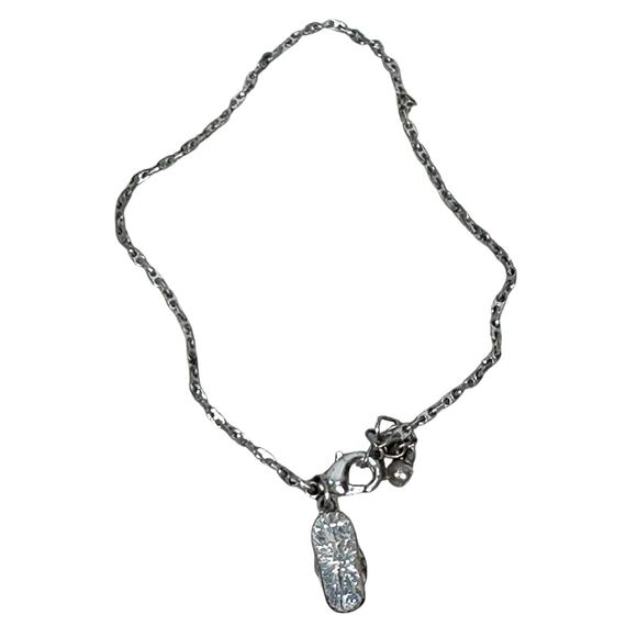 Flip Flop Sandal Charm Bracelet 10” Silver Tone Chain Lobster Clasp Beach Gift - Picture 2 of 7